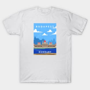 Budapest, Hungary. Retro travel minimalist poster T-Shirt